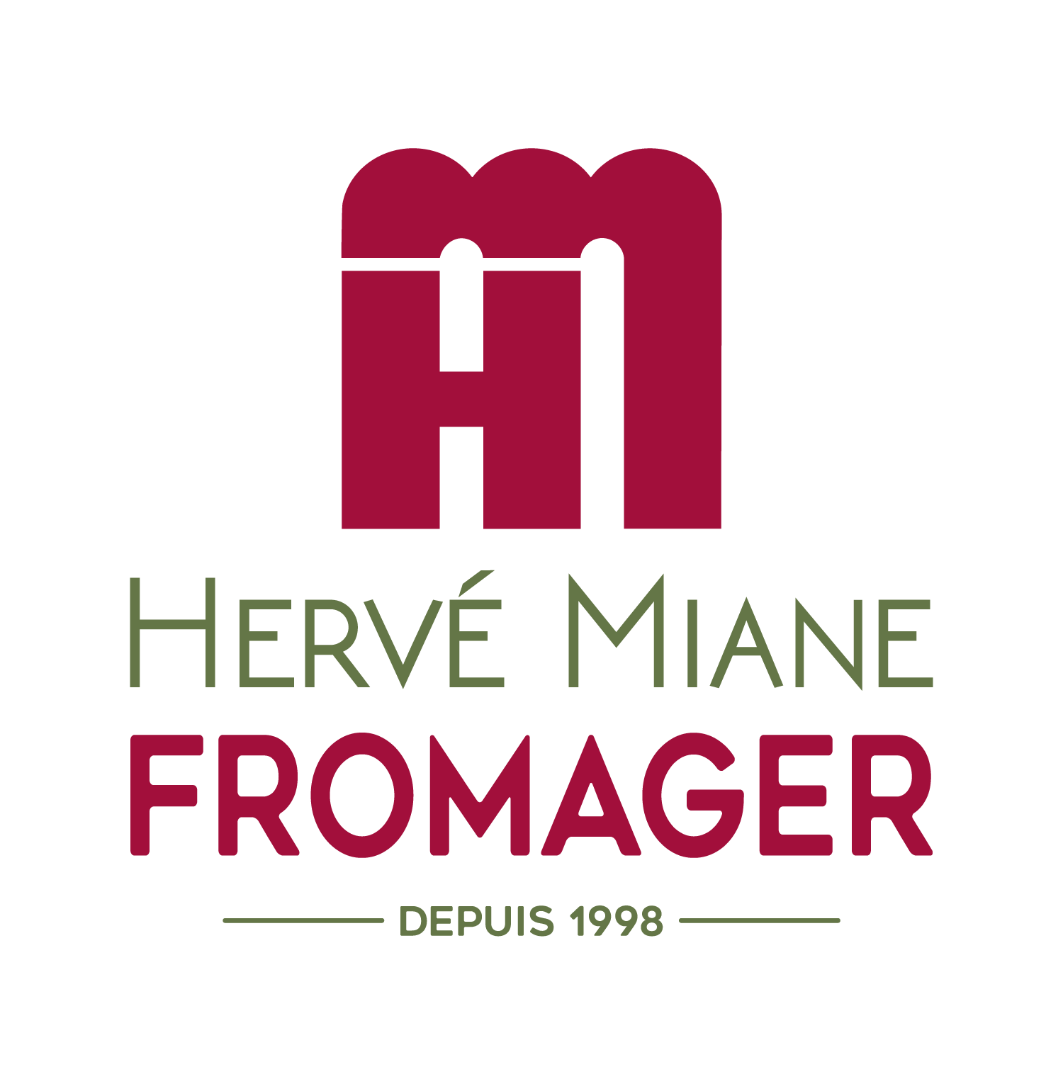 Représentation du logo créé pour Hervé Miane Fromager à Brive